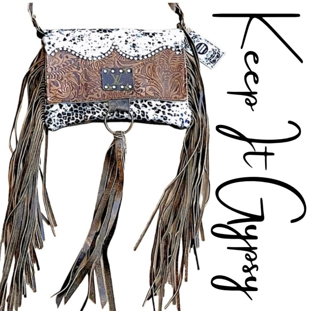 NWT! Keep It Gypsy Genuine Leather Crossbody Handbag Custom Made!